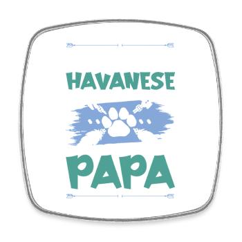 havanese hunde papa - Viereckiger Kühlschrankmagnet - Weiß - Vorne