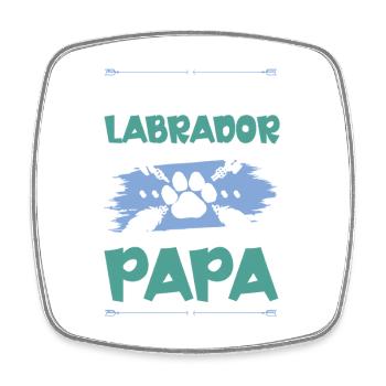 labrador hunde papa - Viereckiger Kühlschrankmagnet - Weiß - Vorne