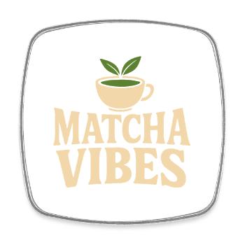 Matcha Vibes – Green Tea Lover Shirt - Square fridge magnet - white - Front