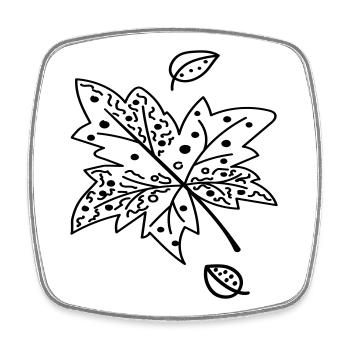 Autumn Leaf - Square fridge magnet - white - Front