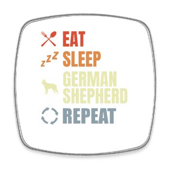 German Shepherd Routine - Square fridge magnet - white - Front