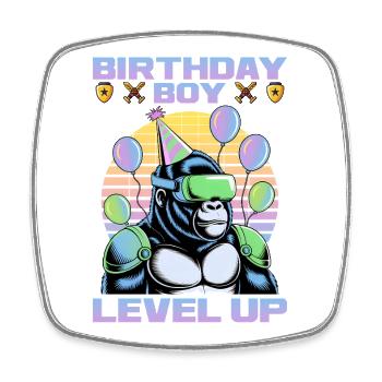Anniversaire Gamer VR - Magnet carré - blanc - Devant