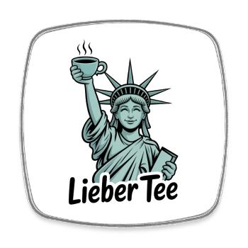 Lieber Tee Liberty Statue - Viereckiger Kühlschrankmagnet - Weiß - Vorne