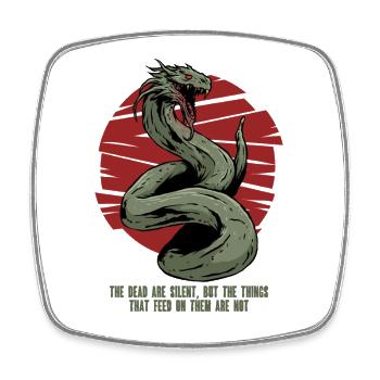 Créatures mythologiques du basilic - Magnet carré - blanc - Devant