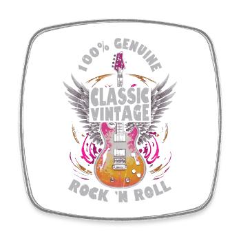 100% Genuine Classic Vintage Rock 'n Roll Rock Ban - Viereckiger Kühlschrankmagnet - Weiß - Vorne