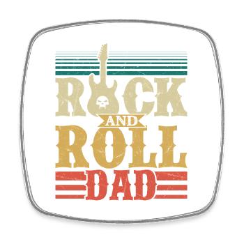 Rock 'n Roll Dad Rock Band Guitare Musique - Magnet carré - blanc - Devant
