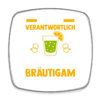 JGA Team Bräutigam Junggesellenabschied - Viereckiger Kühlschrankmagnet - Weiß - Vorne