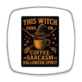 Halloween Spirit - Sarcastic Witch - Square fridge magnet - white - Front