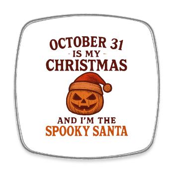 Halloween - Pumpkin - October 31 - Square fridge magnet - white - Front