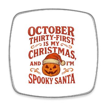 Halloween - Pumpkin - October 31 - Square fridge magnet - white - Front