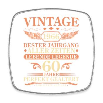 Millésime 1966 Vintage Born - 60ème anniversaire - Magnet carré - blanc - Devant