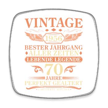 Vintage 1956 Vintage Born - 70th Birthday - Square fridge magnet - white - Front