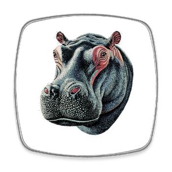 Nilpferd Flusspferd Mama Hippopotamus Cooles Hippo - Magnet carré - blanc - Devant