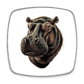 Nilpferd Flusspferd Mama Hippopotamus Cooles Hippo - Magnet carré - blanc - Devant