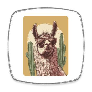 lama - Magnet carré - blanc - Devant