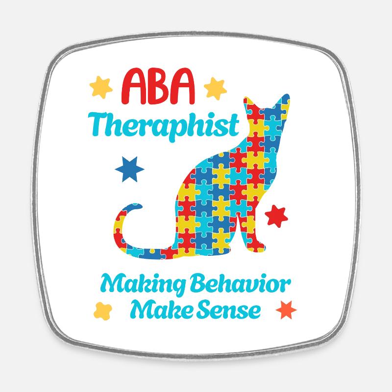 Autism Team: Strong Together - Square fridge magnet - white
