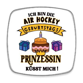 Air Hockey Player Birthday Air Hockey Women - Square fridge magnet - white - Front