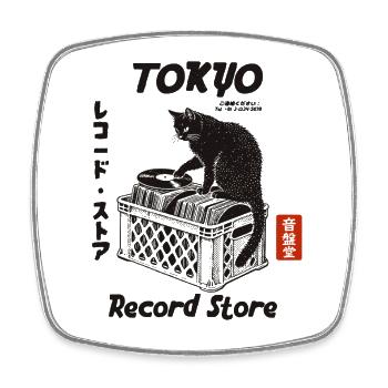 Tokyo Music Store Kätzchen - Viereckiger Kühlschrankmagnet - Weiß - Vorne
