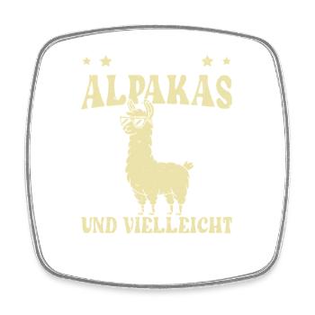 Alpaka Fan MAG ALPAKAS UND VIELLEICHT 3 MENSCHEN - Viereckiger Kühlschrankmagnet - Weiß - Vorne