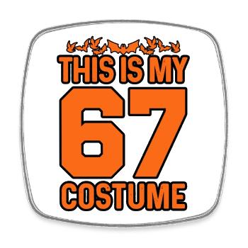 Das ist mein Halloween 67 Kostüm Lustige Zahl Meme - Viereckiger Kühlschrankmagnet - Weiß - Vorne