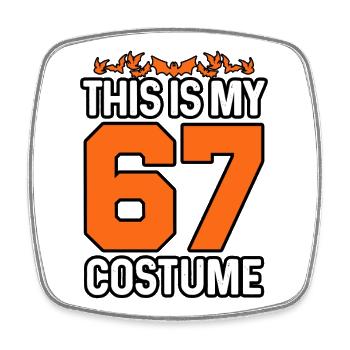 Das ist mein Halloween 67 Kostüm Lustige Zahl Meme - Viereckiger Kühlschrankmagnet - Weiß - Vorne
