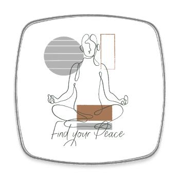 Sketch Zen Yoga & Meditation Find Inner Peace - Square fridge magnet - white - Front