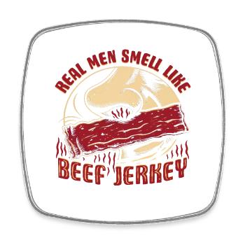 Beef Jerky Dried Meat Biltong Pemmican - Square fridge magnet - white - Front
