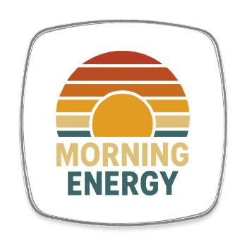 Morning Energy – Motif du lever du soleil pour des ondes positives - Magnet carré - blanc - Devant