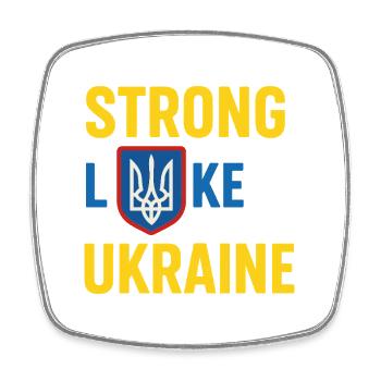 Strong Like Ukraine – Proud Ukraine Shirt - Square fridge magnet - white - Front