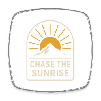 Chase the Sunrise Outdoor & Adventure Shirt - Square fridge magnet - white - Front