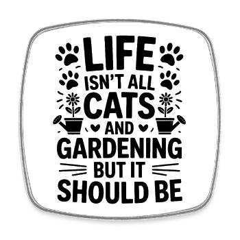 Garten Spruch Katze Lustiges Gartenarbeit Geschenk - Viereckiger Kühlschrankmagnet - Weiß - Vorne
