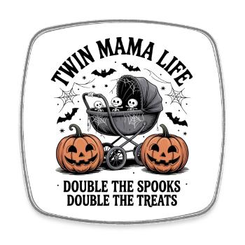 Twin Mama Life Doppelte Die Gruselleckereien Halloween - Viereckiger Kühlschrankmagnet - Weiß - Vorne