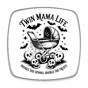 Twin Mama Life Doppelte Die Gruselleckereien Halloween - Viereckiger Kühlschrankmagnet - Weiß - Vorne