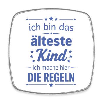 Lustiger Spruch mittleres Kind Familien - Viereckiger Kühlschrankmagnet - Weiß - Vorne