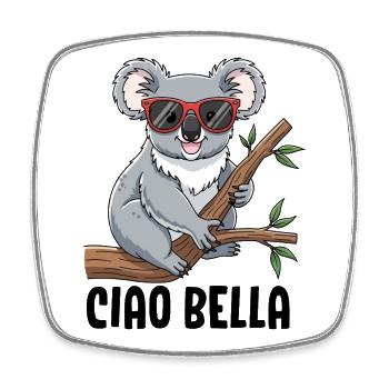Ciao Bella - Viereckiger Kühlschrankmagnet - Weiß - Vorne
