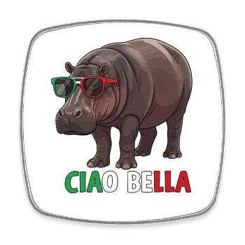 Ciao Bella - Viereckiger Kühlschrankmagnet - Weiß - Vorne