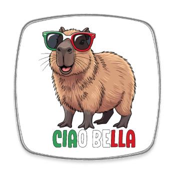 Ciao Bella - Viereckiger Kühlschrankmagnet - Weiß - Vorne