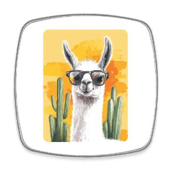 lama - Square fridge magnet - white - Front