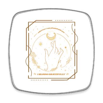 Mes fleurs ne poussent qu’avec vous -Love Design - Magnet carré - blanc - Devant