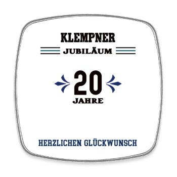 Plumber 20th anniversary Twentieth anniversary - Square fridge magnet - white - Front