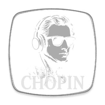 Chopin Vibed Portrait - Square fridge magnet - white - Front