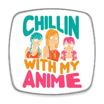 Anime Manga Otaku Kawaii Japan Cosplay Comic - Viereckiger Kühlschrankmagnet - Weiß - Vorne