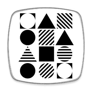 Bauhaus Geometrische Kunst Design - Viereckiger Kühlschrankmagnet - Weiß - Vorne
