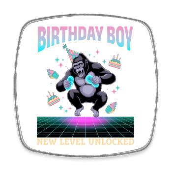 Birthday Gamer VR - Square fridge magnet - white - Front