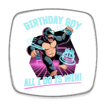 Birthday Gamer VR - Square fridge magnet - white - Front