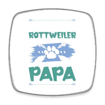 rottweiler hunde papa - Viereckiger Kühlschrankmagnet - Weiß - Vorne
