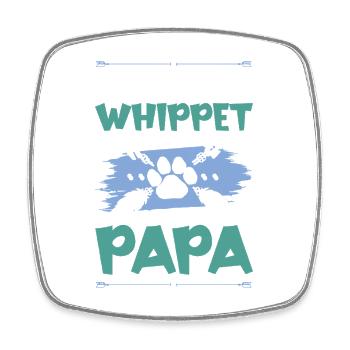 whippet hunde papa - Viereckiger Kühlschrankmagnet - Weiß - Vorne