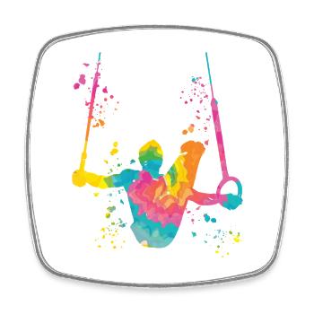 Artistic Gymnastics Rings Artistic Gymnastics - Square fridge magnet - white - Front