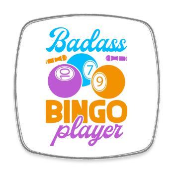 Bingo Game Badass Player Bingo - Square fridge magnet - white - Front
