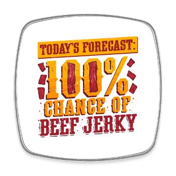 Beef Jerky Dried Meat Biltong Pemmican - Square fridge magnet - white - Front